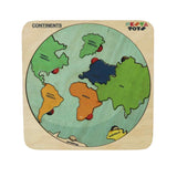 World Map with Continents & Earth Core