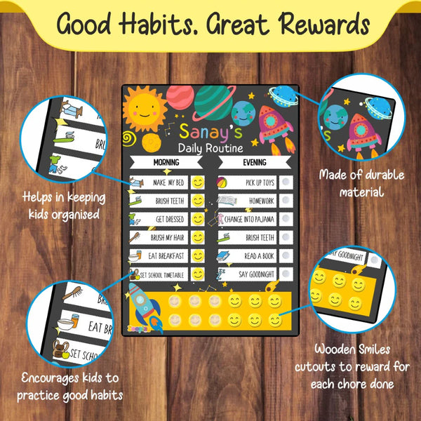Daily Reward Chart Personalised - Mission Space – Popup Kids