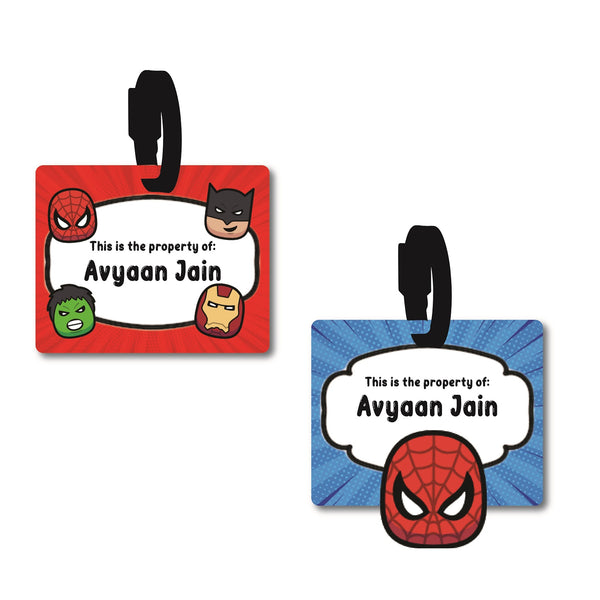 Personalized Bag Tags for kids Set of 2 Durable and Waterproof Tags