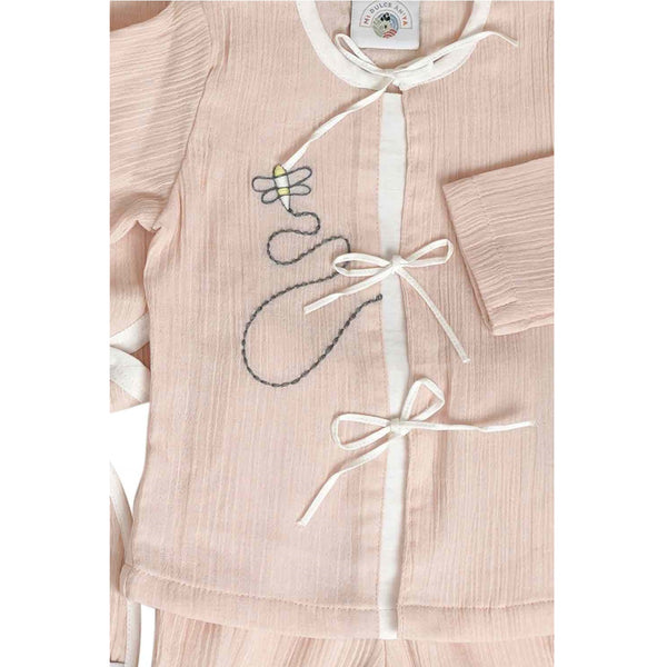Elegant Newborn Baby Gift Set – White with Peach Bow Accents
