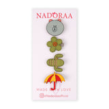 Nadoraa Flower Power Blue Clip Set- Pack Of 4