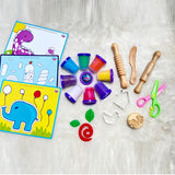 Lattoo Dough Power Kit - 8 colors of Taste-safe Dough (Clay) + 7 Premium Tools + 3 Double-sided Playmats