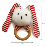 Striped Bunny Teether & Rattle Ring