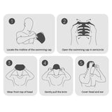 3d Cobalt Blue Red Wrinkle, Silicone Kids Swim Cap, 5 years-15 years