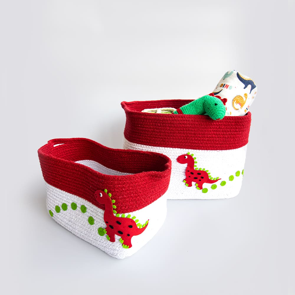 Dino Friend- Cotton Rope Baskets (Set Of 2) - Main Image