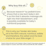 Tender Skin Baby Oil - Virgin Coconut oil with Vitamin E & Avocado | eco-glass bottle |100% natural and edible