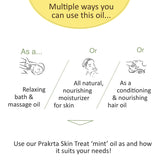 Skin Treat 'Mint' Body & Hair oil - Virgin Coconut Oil with Neem & Mint | Multi-Purpose Oil For Skin + Hair | All Organic Ingredients