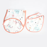 In The Sky - Reversible Bib & Burpy Cloth Set