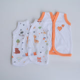 Orange Hearts - Doodle Baby Vests (Set of 2)