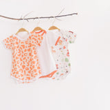 Orange Love Bodysuits - Set Of 3