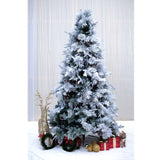 Swen 8 feet True Star Christmas Tree with Broad Pine Leaves, Frosting and Pine Cones