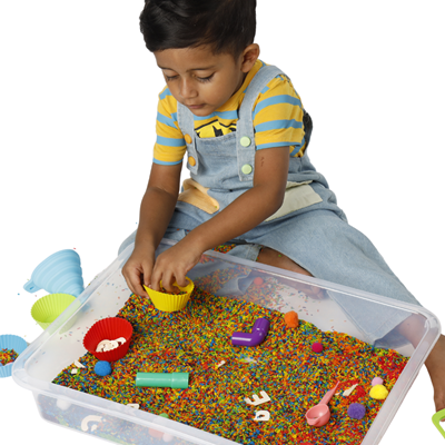 Sensory Rainbow Rice Sensory Bin - Main Image