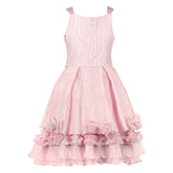 Pink Embellished Pleated Organza Dress