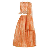 Peach Gotta Patti Lehenga Set