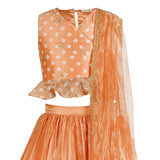 Peach Gotta Patti Lehenga Set