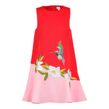 Red 3D Humming Bird Dress