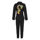 Black Chinese Dragon Suit Set