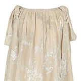 Beige Pleated Foil Printed Dress