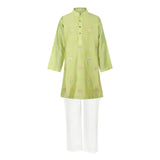 Rang Green Lotus Embroidery Kurta Payjama Set