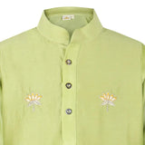 Rang Green Lotus Embroidery Kurta Payjama Set