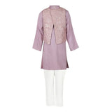 Rang Mauve Embroidered Botanics Kurta Koti Set