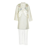 Rang Off White Jungle Paradise Kurta Koti Set