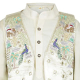 Rang Off White Jungle Paradise Kurta Koti Set