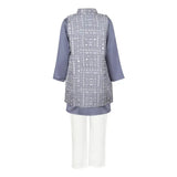 Rang Grey Embroidered Nehru Kurta Koti Set