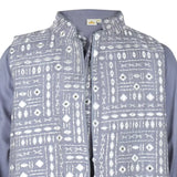 Rang Grey Embroidered Nehru Kurta Koti Set