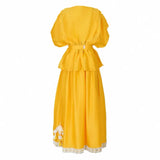 Rang Yellow Linear Horse Lehenga Set