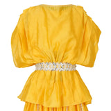 Rang Yellow Linear Horse Lehenga Set