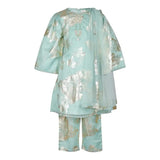 Rang Green Foil Printed Suit Set