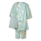 Rang Green Foil Printed Suit Set