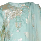 Rang Green Foil Printed Suit Set