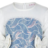Abstract Embroidery Denim Dress
