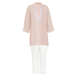 Rang Peach Embroidered Placket Kurta Set