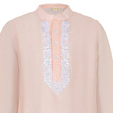Rang Peach Embroidered Placket Kurta Set