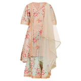 Rang Peach Peonies Sharara Set