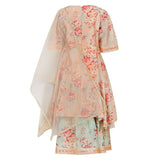 Rang Peach Peonies Sharara Set