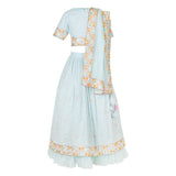 Rang Blue Floral Embroidered Lehenga Set