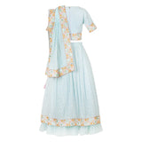 Rang Blue Floral Embroidered Lehenga Set