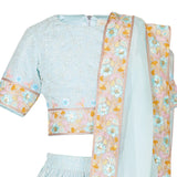 Rang Blue Floral Embroidered Lehenga Set
