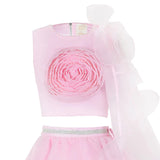 Rang Pink Ruffle Rose Embellished Lehenga Set
