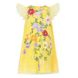 Yellow Floral Embroidered Dress