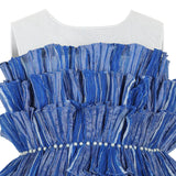 Blue Tiered Ruffle Dress