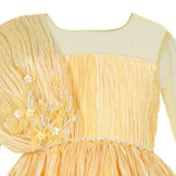 Golden Grace Pleated Dress