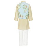 Rang Yellow Elegant Bloom Kurta Koti Set