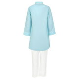 Rang Blue Stylish Contrast Details Kurta Set