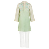 Rang Green Gradient Styles Ombre Embroidery Kurta Set