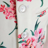 Rang White Blossoming Peoney Floral Kurta Koti Set